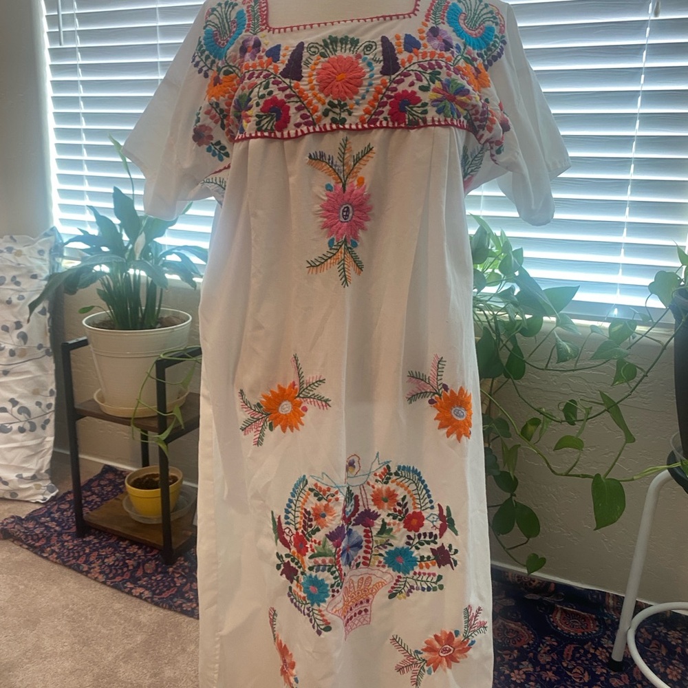 Colorful Embroidered Maxi Dress